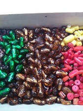 Mixed 1.5lbs Large Glass Bead Lot Glass Stone Jewelry Making Beads Green, Purple