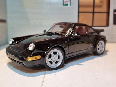 Porsche 911 Turbo 964 Black Welly 1:24 Scale Diecast Model Car 24023 1993
