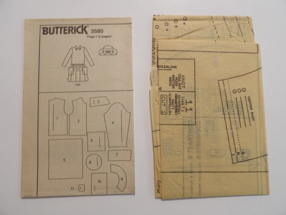 Butterick Children's / Girls' Dress & Hat Size 2-3-4-5-6 Uncut Sewing Pattern - Image 2 of 3