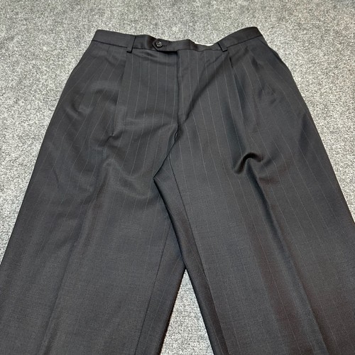 Burberry London Suit Mens 42 Long Grey Pinstriped Wool Pleated Pants Made In USA - Picture 22 of 23