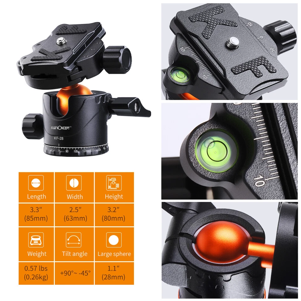 K&F Concept® Profi Alu Teleskop Stativ SA254M2 Tripod Monopod Kamera Foto .089 - Bild 2 von 4