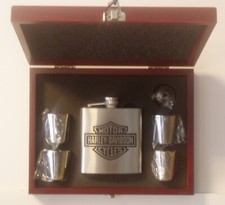 HARLEY DAVIDSON 6 OZ STAINLESS FLASK W OPTIONAL PRESENTATION BOX