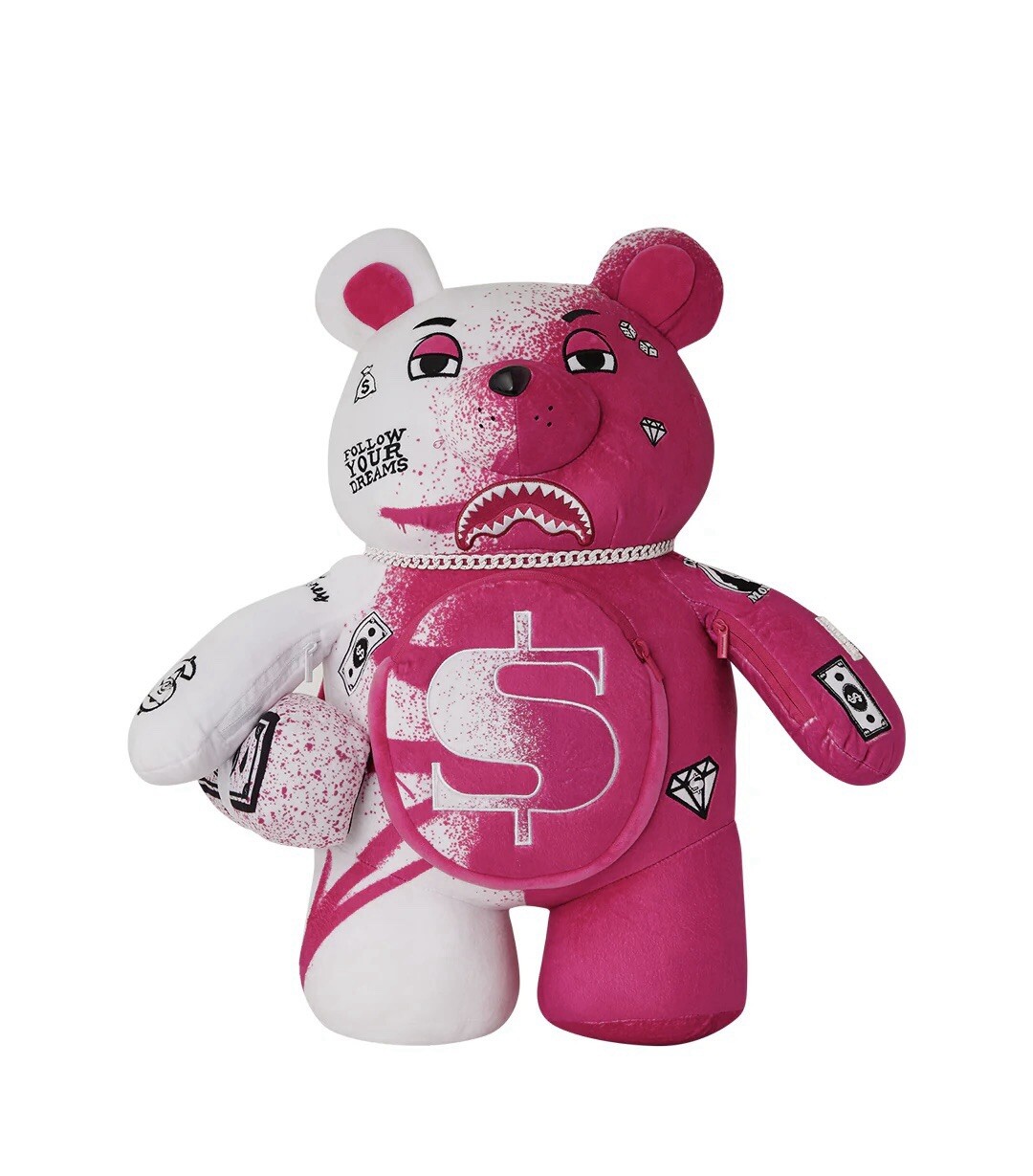 NWT Sprayground Pink Vandal Teddy Bear Backpack