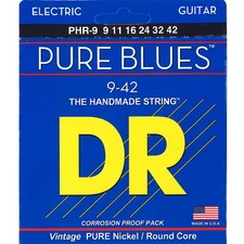 DR Strings PHR-9 Pure Blues Pure Nickel Electric Guitar Strings 9-42  