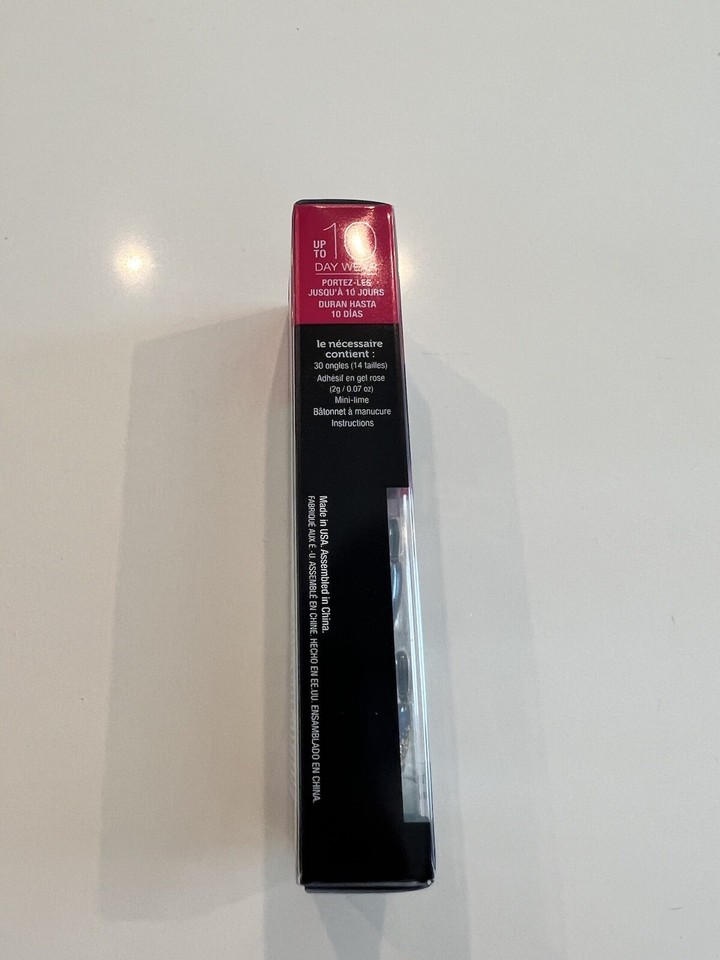 Nailbliss Glue On Nails Royal Blue & Gold Sparkles Mega Gel Shine False