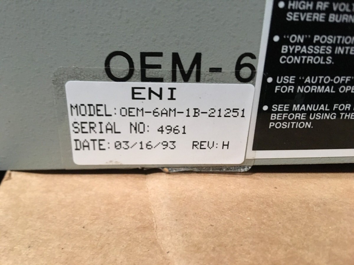 ENI OEM-6AM-1B-21251 Solid State Power Generator, RF, OEM-6