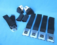 1966-67 Gto Chevelle 442 Grand Prix Impala Gm Deluxe Seat Belt Set4 - Black