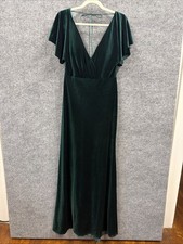 Jenny Too Collection Women’s Green Velvet Formal  Dress Size 6 Maxi Length 61”