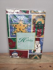 Christmas Tablecloth, Flannel backed Vinyl, 52 x 70 Oblong