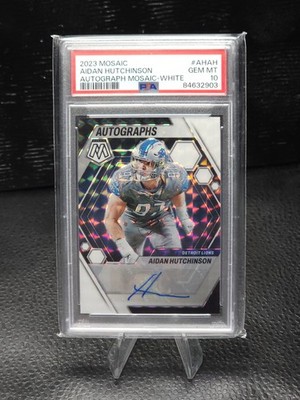 Aidan Hutchinson 2023 Mosaic White Rookie Autograph SP POP 1 PSA 10 RC #AH-AH