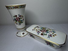 Coalport Ming Rose Schmuckschale & Vase. PK121