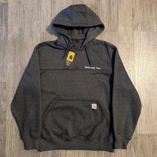 Carhartt Rain Defender 1/4 Zip Hoodie Mens Large Grey Loose Fit NWT Company Logo