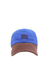 MIU MIU Blue/Brown Baseball Cap New  Authentic