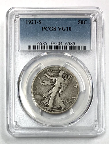 1921-S Walking Liberty Half Dollar PCGS VG-10