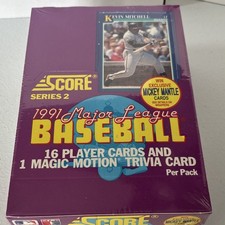1991 Score Baseball Series 2 Sealed Box, 36 Packs. 