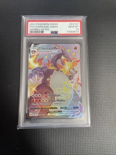 Pokémon TCG Charizard VMAX Shining Fates SV107/SV122 Holo Shiny Holo Rare PSA 10