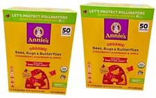 2-PACK Annie's Organic Bees, Bugs & Butterflies Fruit Flavor snacks 50 pouches
