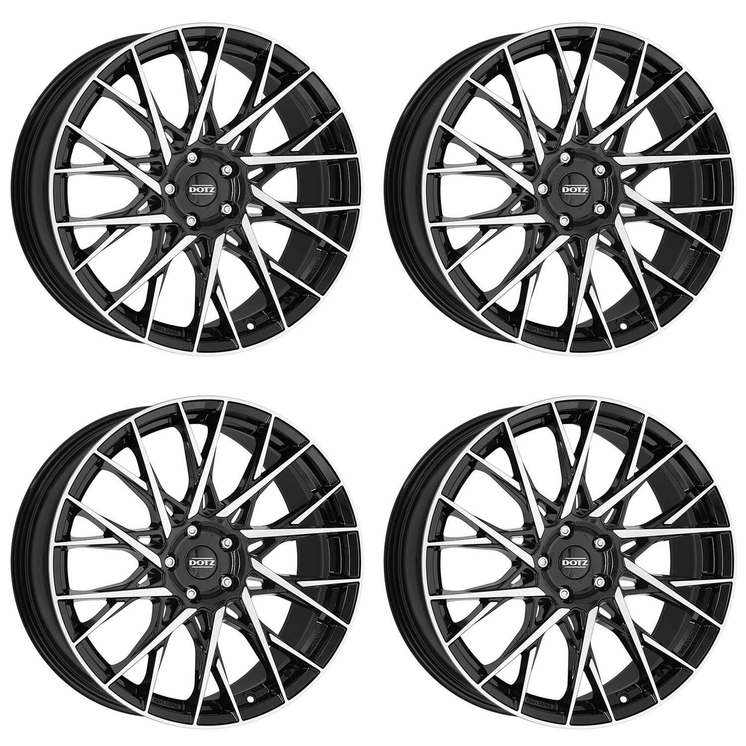 4 Dotz Fuji dark wheels 9.0Jx19 5x112 for Mercedes Benz C CLA Cle E EQE GLA GLB