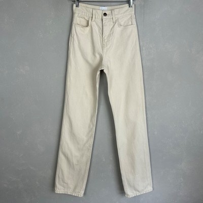 G. By Goop size 25 Janay straight leg jeans high rise beige 100% cotton