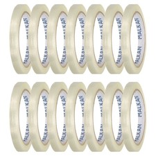 14 Rolls Filament Strapping Tape, 3/8"x21.9yd Fiberglass Striped Packaging