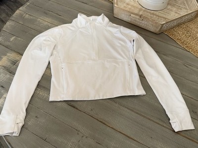 All in Motion Cropped Half Zip White Active Wear Jacket Top Size L Excell Cond.