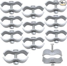 10 Pack Dog Kennel Clamps, 1-3/8" Chain Link Fence Panel Clamps, Galvanized Stee