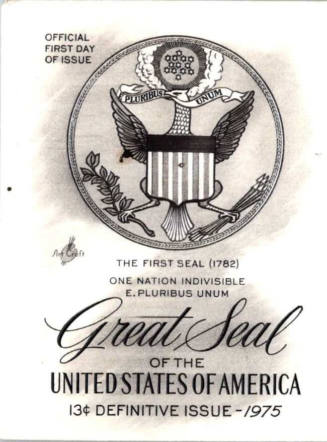Vintage FDC USPS Scott #1596 Eagle & Shield Definitive Series c1975 Artcraft - Image 2 of 4