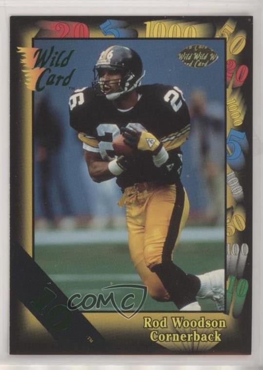 1991 Wild Card 10 Stripe Rod Woodson #37 HOF 0e28