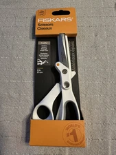 Fiskars Amplify 8in scissors, brand new, white, for tough cuts