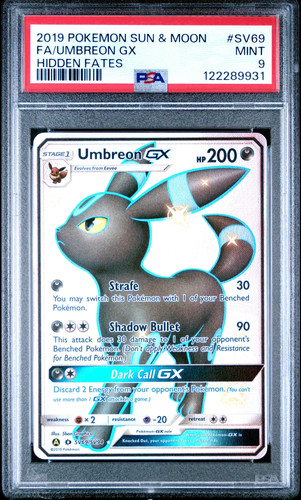 2019 Pokemon Sun & Moon Hidden Fates Umbreon GX PSA 9 #SV69
