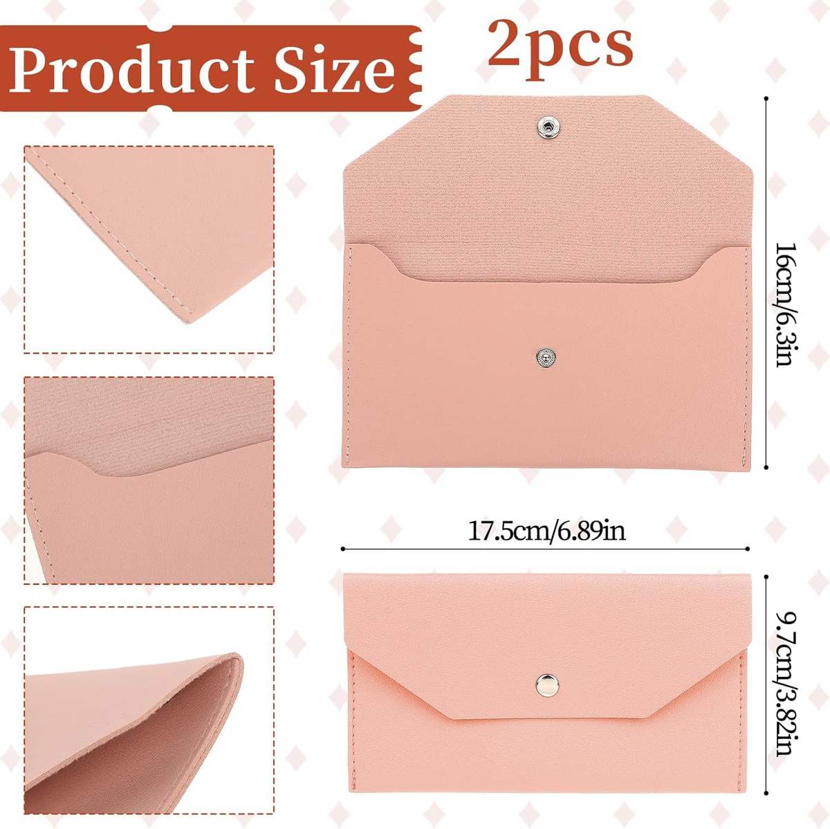 VANRA PU Lederen Cash Envelop Portemonnee Geld Enveloppen voor Cash Money Pouch Herbruikbare Budget Envelop Portemonnee voor Vrouwen Mannen 17,5 x 9,4 cm, Zwart, 6.9 x 3.5 in, Klassiek