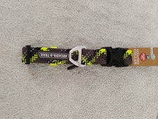 Arcadia Trail Paracord Dog Collar Size Medium Color Grey/Yellow New NWT