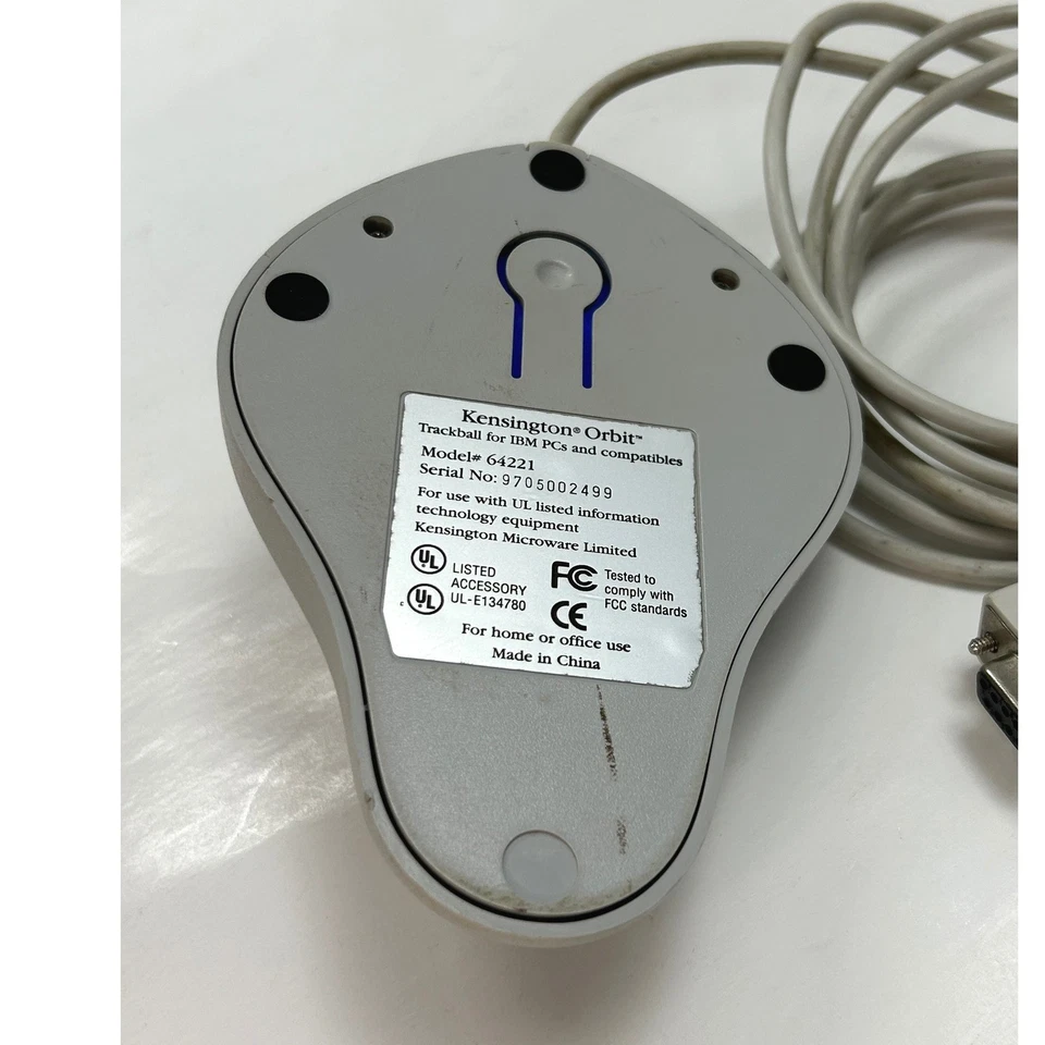 Mouse Trackball Kensington Orbit 64221 puerto serie para IBM PC de colección sin probar Foto 4 de 4