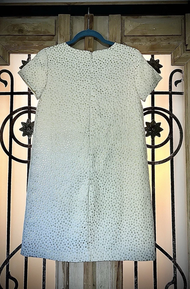 GAP Kids XXL 13–14 Gold Metallic Cream Shift Dress Holiday Christmas Party NEW! - Image 3 of 4