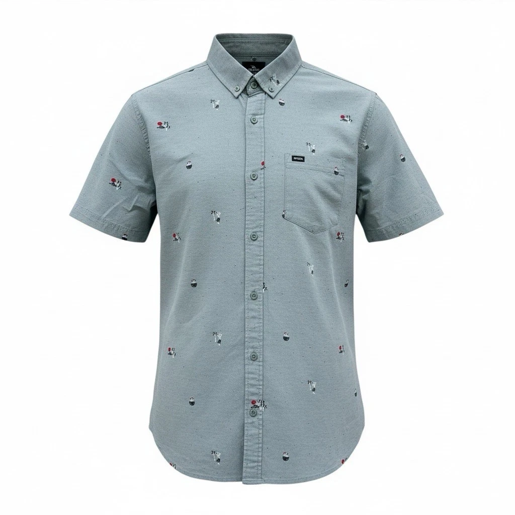 NWT Rip Curl Skelly Beach Hawaiian Button Shirt Men’s Medium Blue Lagoon 59.95