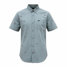 NWT Rip Curl Skelly Beach Hawaiian Button Shirt Men  s Medium Blue Lagoon 59.95