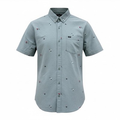 NWT Rip Curl Skelly Beach Hawaiian Button Shirt Men s Medium Blue Lagoon 59.95
