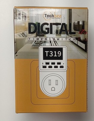 Techbee Electrical Digital Timer Switch T319 Open Box, Tested