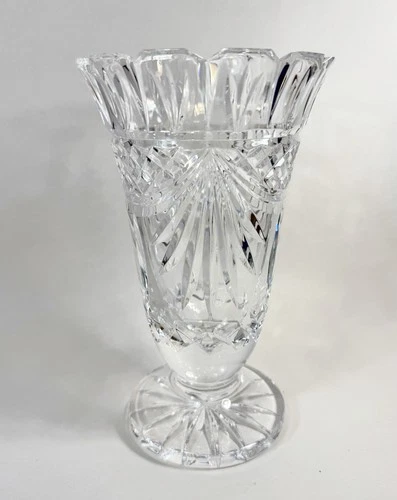 Waterford Crystal Society Penrose 1995 WS Footed Vase 8 3/8" Ireland Vintage