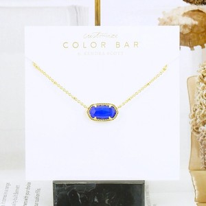 Authentic NWOT Kendra Scott Elisa Satellite Cobalt Blue Necklace Gold Plated