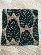 Alerfa Leaf Cut Velvet Embroidered Throw Pillow Cover Monstera Tropical Leaves