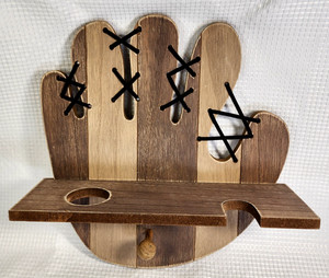 Baseball Gloves BAt And Ball HoldereWall Shelf Sport Team Decor H 13.5" W 13"