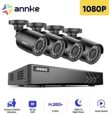 ANNKE 3K Lite 8CH DVR 1080P Home Security W/8 Camera System With 1 Tb DVR White
