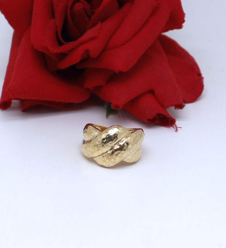 Sterling Silver Vermeil  Knot  Band  Ring Size  10 12.2g   CAT RESCUE