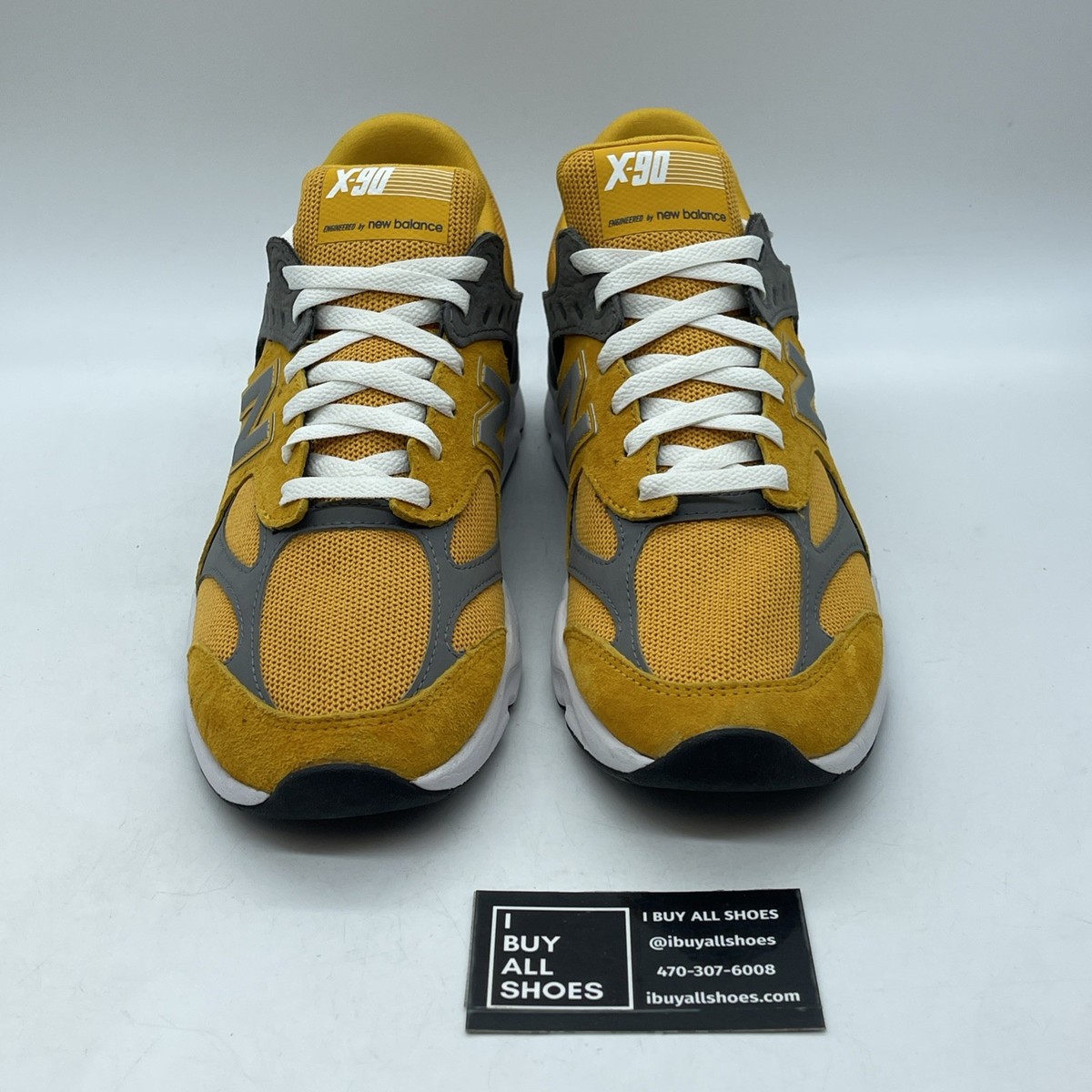Size 12 - New Balance X90 V2 Mustard Yellow Grey Suede Leather