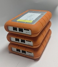 (3) Used Lacie Rugged USB3/Firewire 500GB Portable External Hard Drives