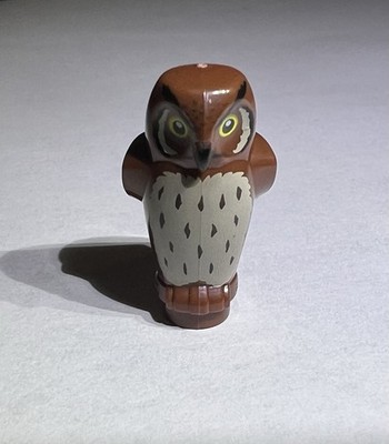 Lego Reddish Brown Owl Bird Yellow Eyes Brown Feathers New Animal City