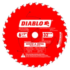Diablo 6-1/2" x 32-Teeth Carbide Saw Blade for Wood and Metal