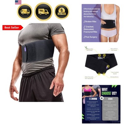 Broken Rib Brace for Men and Women - Bamboo Charcoal Rib Support Compression ...