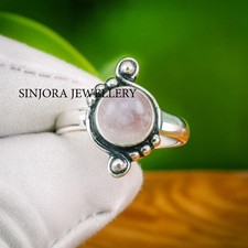 Rose Quartz Gemstone 925 sterling silver handmade Gift Ring US size 5 to 13